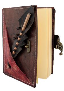 Section on A Medium Leather Bound Journal Notebook Diary MO145