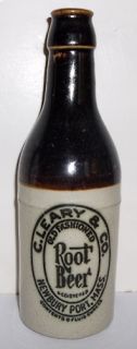 Leary Newbury Port MA Stoneware Root Beer Bottle