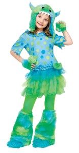 Toddlers Miss Monster Plush Costume Leg Cuffs Hood FW114961
