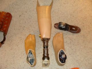 Prosthetic Left Leg Hinged Left Leg 2 Feet Parts USMC Made Big Foot