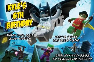 Lego Batman Custom Personalized Birthday Party Invitations