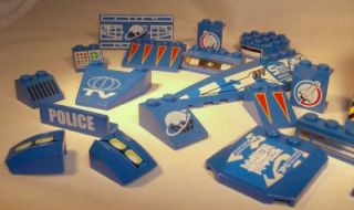 Lego Blue Printed Bricks Slopes Pieces Bulk Lot of 19 Space Exoforce I