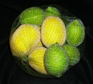 Bag of Clear Beaded Lemons and Limes Artificial Fruit for Fruit Basket