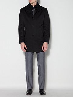 Kenneth Cole Boston Funnel Neck Mac With Zip Black   