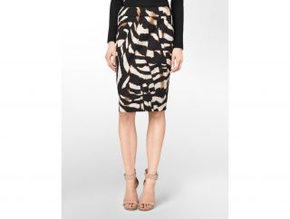 Calvin Klein Womens Abstract Leopard Print Pencil Skirt