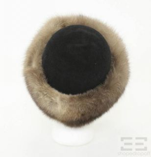 Lenore Marshall Black Velvet Brown Sable Fur Hat