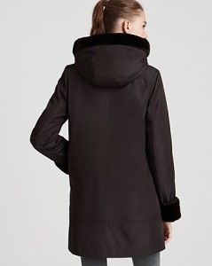 Retail $282 Marc New York Leona Black Faux Fur Lined Storm Coat Plus