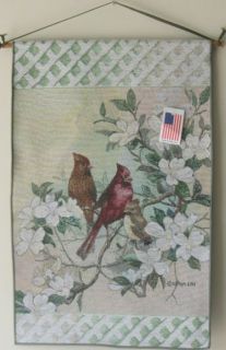 Lena Liu Cardinal Birds Nature Harmony Jacquard Tapestry Wall Hanging