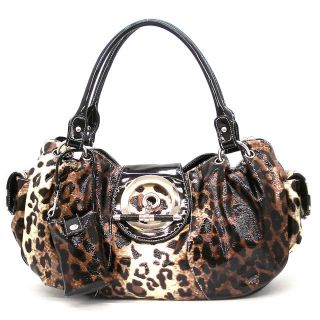 Leopard Print Sophia Shoulder Bag Hobo Satchel Tote Purse Handbag M