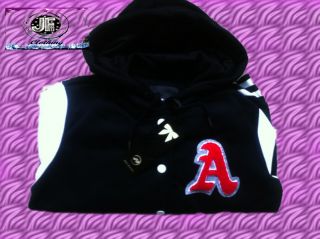 Brand New Ladies Varsity Baseball Letterman Like Jacket Sweater Hood