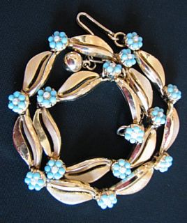 Vintage Choker Necklace Faux Turquoise Pearl Trifari