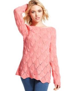 Cotton Emporium Juniors Sweater, Long Sleeve Knit Boat Neck