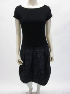 Lida BADAY Black Contrast Short Sleeve Drop Waist Dress Sz 8