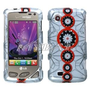 Silver Line Flower Hard Case Cover LG Chocolate TOUCH VX8575
