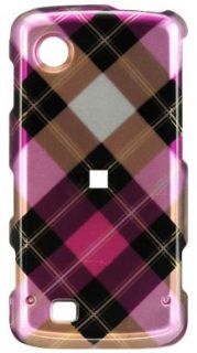 PINK PLAID HARD CASE COVER FOR VERIZON LG CHOCOLATE TOUCH VX8575 PHONE