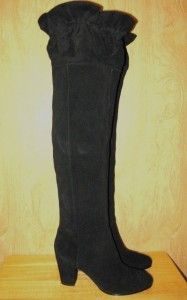 New Libby Edelman Womens Charisma Over The Knee Suede Boot with Ruffle