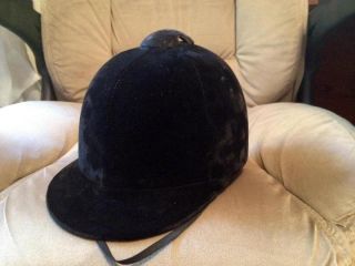 Libertyville Saddle Shop Black Velvet Horse Riding Helmet Hat Size 6 7