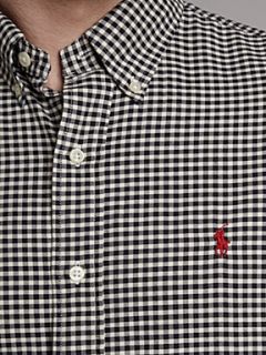 Polo Ralph Lauren Long sleeved slim fitted gingham shirt Black   