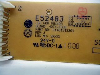 Zenith Z42PJ240 UB TV Plasma Board Card Z Buffer Board EAX61313301