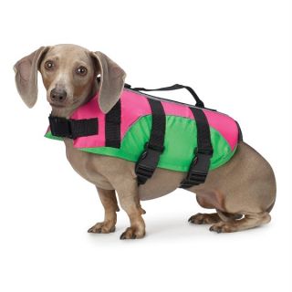 East Side Collection Pet Saver Dog Life Jacket Vest Pink Green Solid