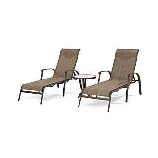 Oasis Outdoor Patio Furniture, 3 Piece Chaise Set (2 Chaise Lounges, 1