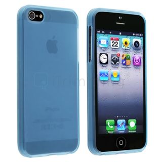 Ultra Thin Slim Clear Light Blue TPU Soft Case Skin Cover for iPhone 5