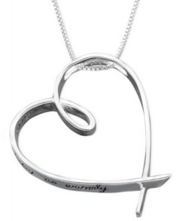 Giani Bernini Heart Necklace, Sterling Silver Ribbon Pendant