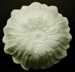 Vintage Lily Pons Indiana Opaque White Milk Glass Round Sunflower Bowl