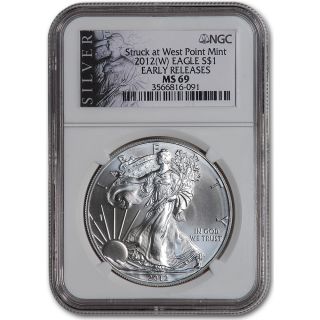 2012 (W) American Silver Eagle   NGC MS69   Early Releases   SILVER