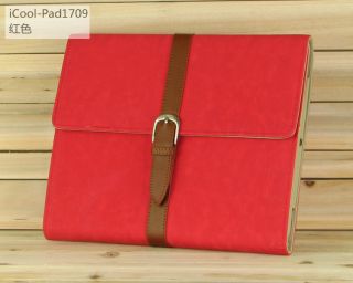 New Luxury Stand Button Smart PU Leather Case Cover for iPad 2 The New