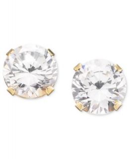 14k White Gold Cubic Zirconia Stud Earrings   Earrings   Jewelry