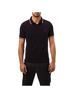 Fred Perry Slim fitted twin tipped polo shirt Dark Blue   