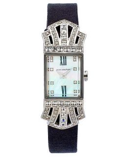 Juicy Couture Watch, Womens Marianne Diamante Black Silk Grosgrain