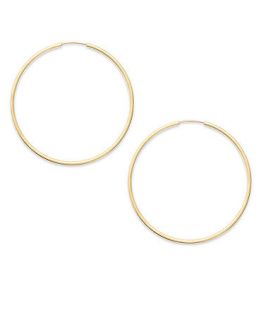 14k Gold Earrings, Endless Hoop Earrings (15mm)   Earrings   Jewelry
