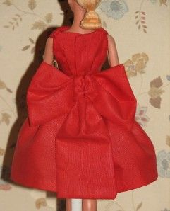 Lilli Lalka OOAK Red Bow Dress + Lalka Blue Jacket/dweater/short set