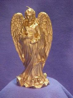 Lillian Vernon Gold Angel Candle Beautiful Great Detail 