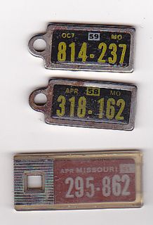 1959 MO Dav Tag Missouri Key Chain Mini License Plate American