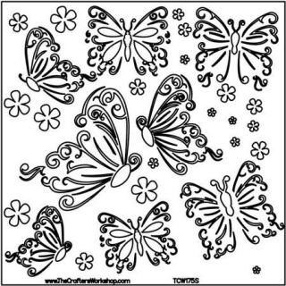 12x12 Crafters Workshop Stencil Template Butterflies