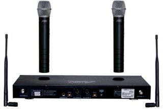 Plug In N RechargeTM UHF Dual Channel Wireless Microphone System Back
