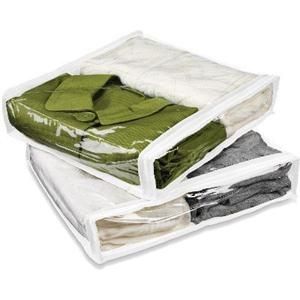 Vinyl Plastic Sweater Clothes Linen Closet Storage Bag 2 PC