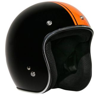 Outlaw Rally Racing Orange Stripe Open Face Helmet Large