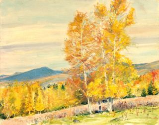 AH Lindberg Mid Century Sgnd Orig Painting Stowe VT `60