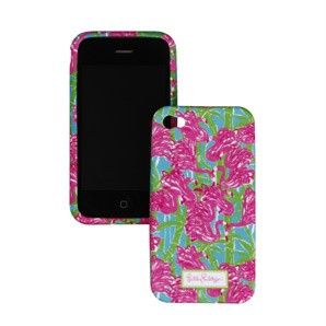 BNIB Lilly Pulitzer iPhone 4 Cell Phone Cover Holder Case Fan Dance