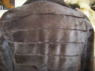 Fur Brown Sheared Mink Jacket Reversible to Brown Lambskin Leather