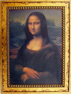 Da Vinci Mona Lisa Gold Custom Framed Canvas Replica