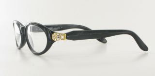 New Gianfranco Ferre 345 Eyeglasses Black Gold Rhinestone Womens Frame