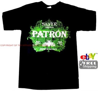 New Mens Silver Patron Tequila Liquor T Shirt Pick Your Size Free