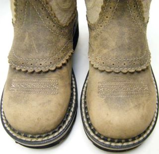 Little Girls Ariat Brown Leather Cowboy Western Boots Sz 11