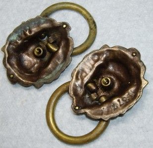 PR Numbered Bronze Brass Lion Head Ring Drawer Pulls