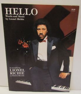 Lionel Richie 1984 Hello Vintage Sheet Music